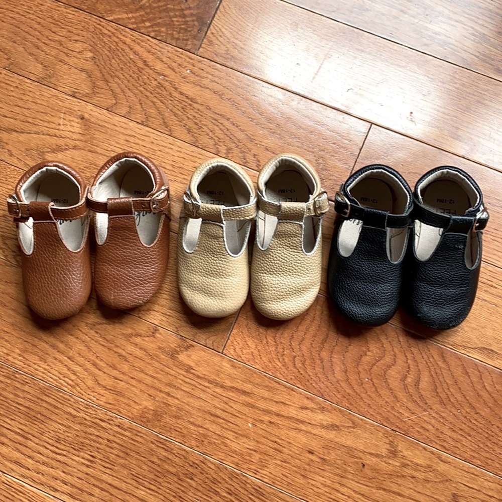 Monkey Feet Shoes Sz 12-18m brown, tan, and black